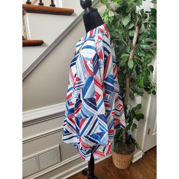 Alfred Dunner Women Multicolor Rayon Collared Long Sleeve Buttons Down Shirt 24W - Picture 5 of 12